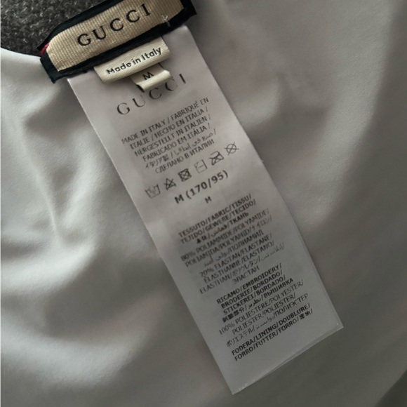 Striped silver shimmer and white Gucci Swimsuit one piece bikini - Picture 5 of 15